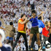 Musical Theatre students performing the halftime show at Beaver Stadium.