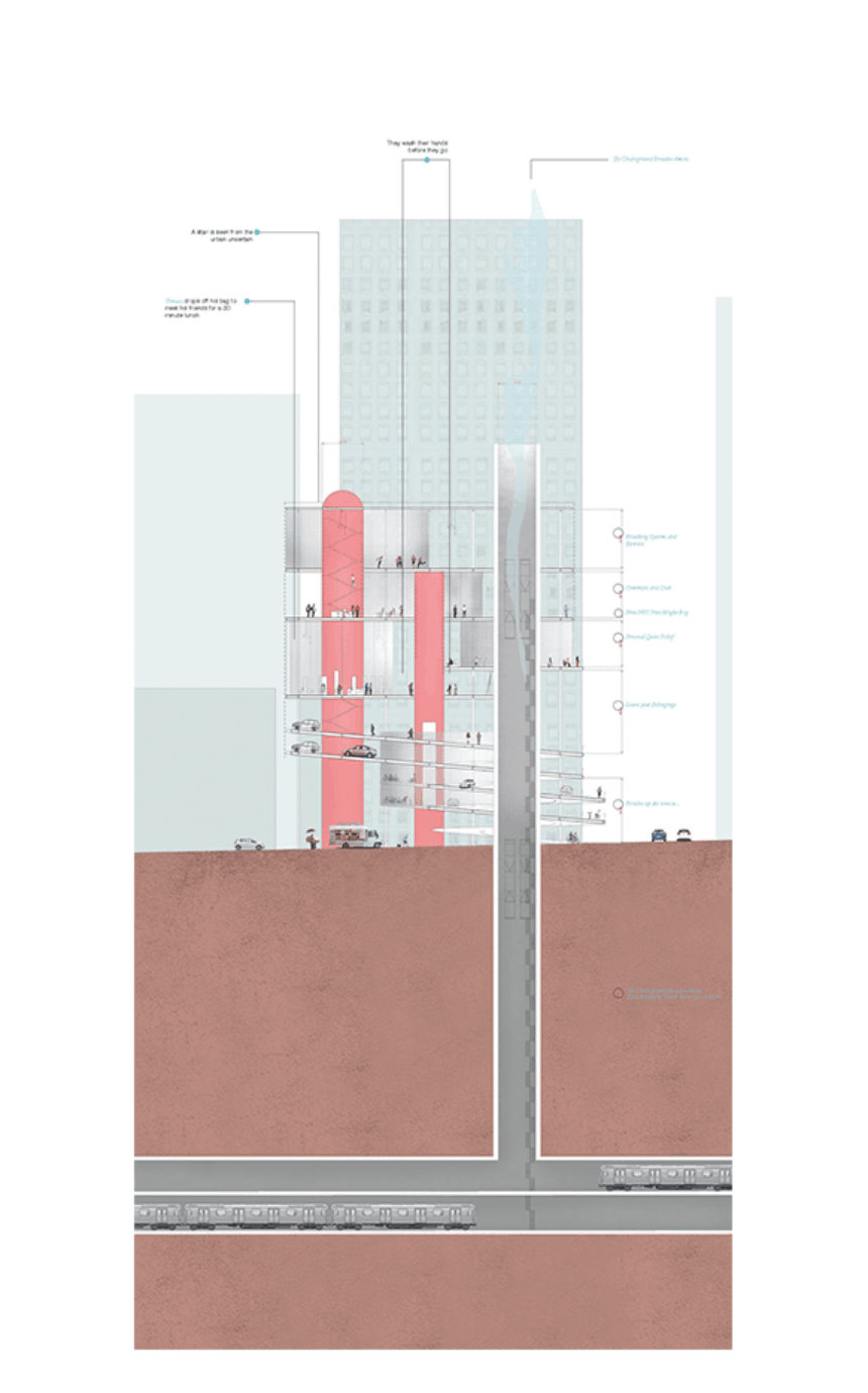 architectural computer-assisted design rendering of a building