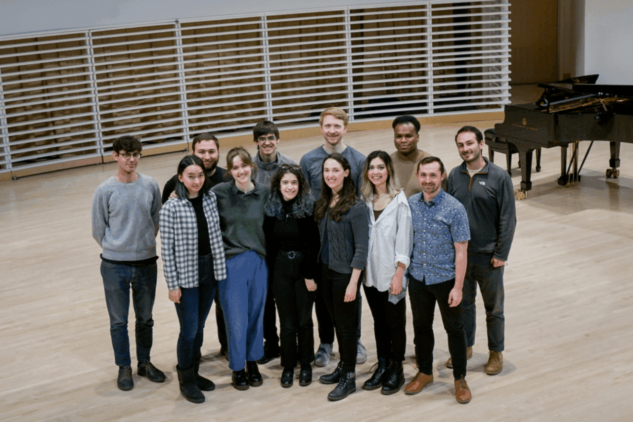 A group photo of students of Viola Studio on the stage.