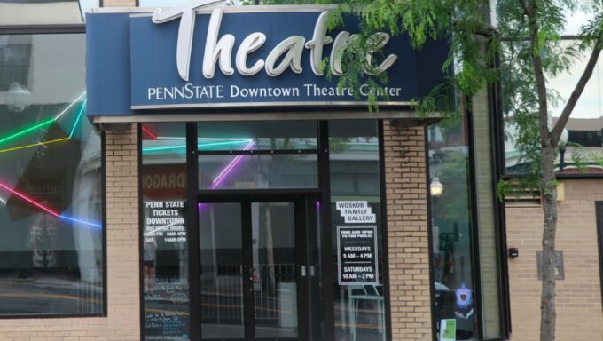 Street entryway to the Penn State Downtown Theatre