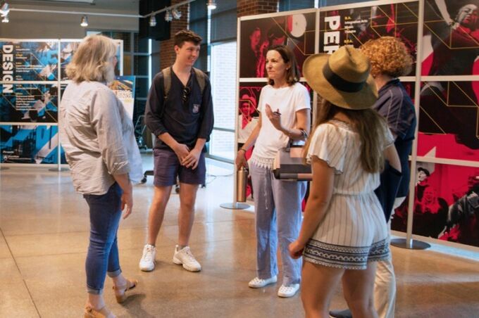 Prospective students and their parents enjoy a discussion with an adviser during spend a summer day at the Stuckeman School.