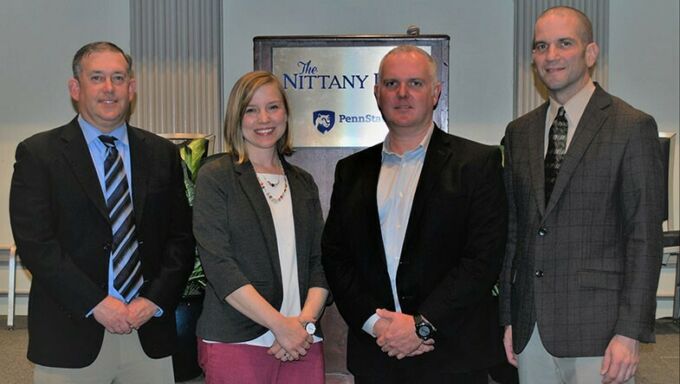 The representatives from EwingCole who spoke with students on Nov. 11, left to right: Richard Garman, Jennifer Wampler, Jared Loos and Jason Fierko.