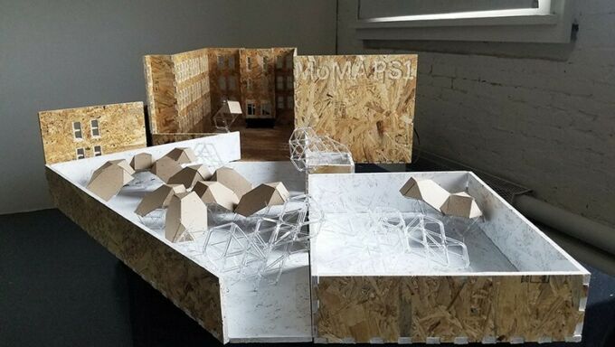 The assembled Fufuzela model at MoMA PS1.