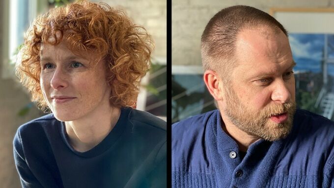 Headshots of Marie Law Adams at left and Dan Adams at right.