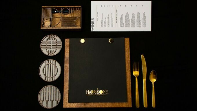 Restaurant table setting design for Harrison's.