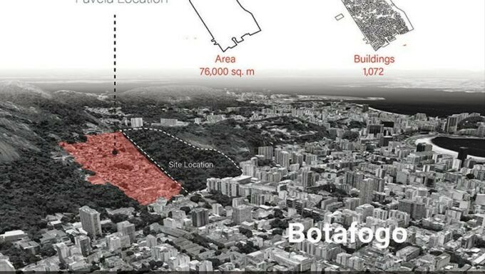 Overhead view of the area in Rio where the student projects focuses.