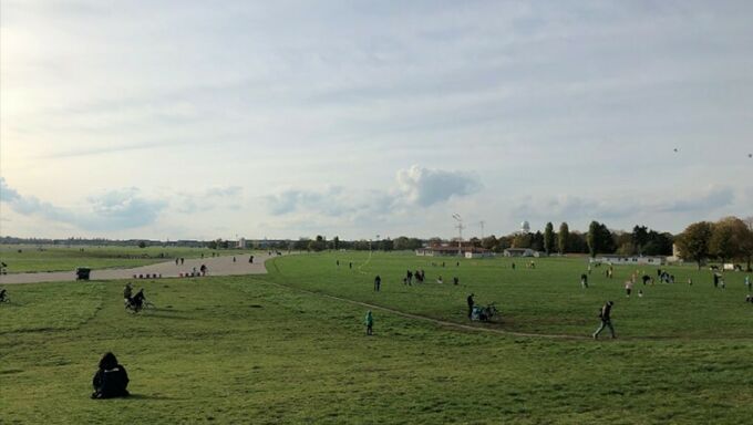 A sunny day at Templehof Feld in Berlin.