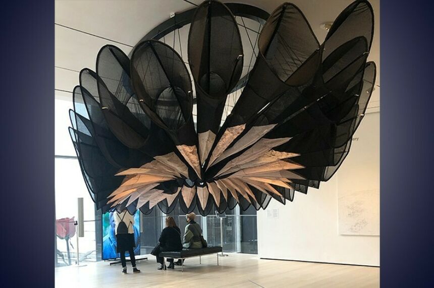 The Black Flower Antenna hanging in the Museum of Modern Art.