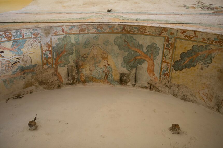 Scenes from the Life of the Virgin Mary, soffit in the recessed altar in the southern wall of the Ex-Convent of San Juan Bautista, Tixcacaltuyub, Yaxcabá, Yucatán, late sixteenth century