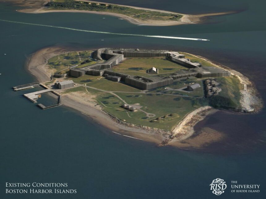 Visualization of Georges Island, Boston Harbor Islands National Park.