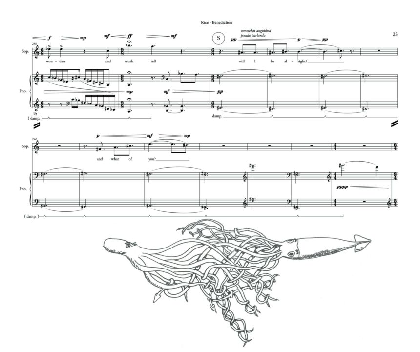 A music score page from "Benediction" for soprano & piano